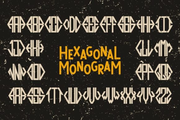 Hexagonal Monogram: A Display Font That Elevates Your Brand